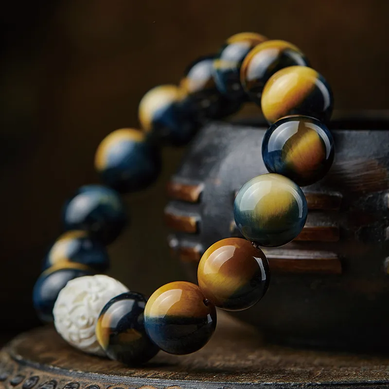 Moonstone Edge Tiger's Eye Stone Jade Bracelets Unisex-3