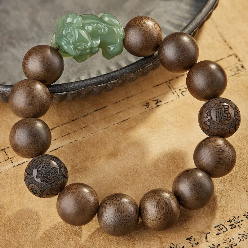 Moonstone Edge Agarwood Bracelets Men's-6