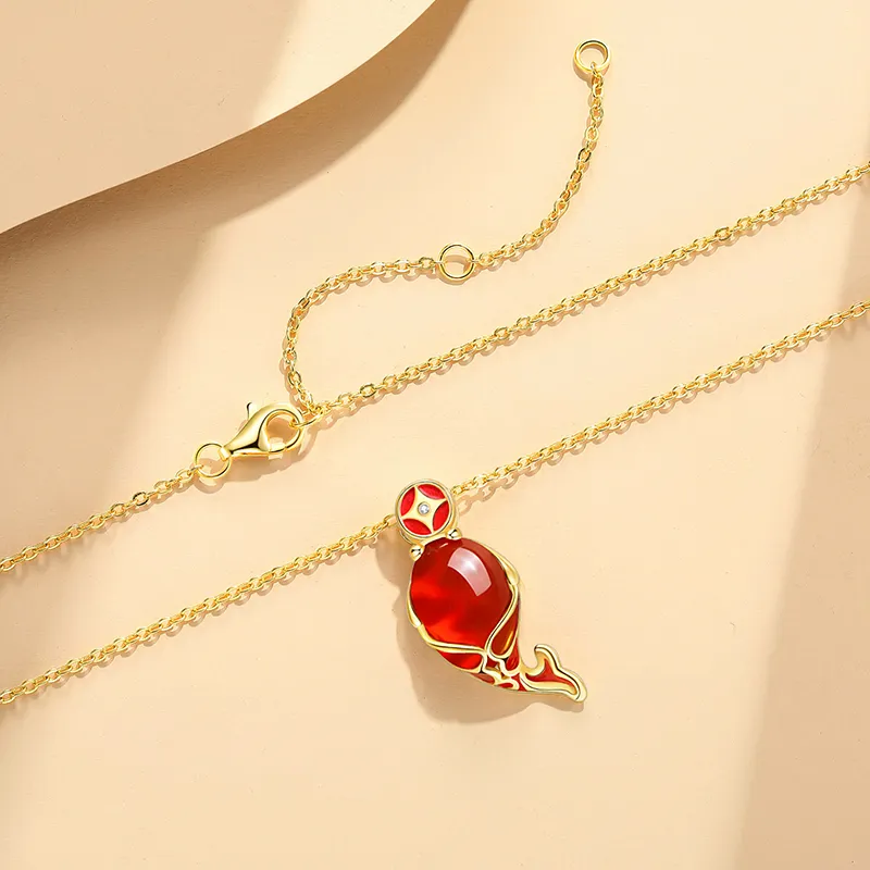 Moonstone Edge Agate Jade Necklaces Women's-4