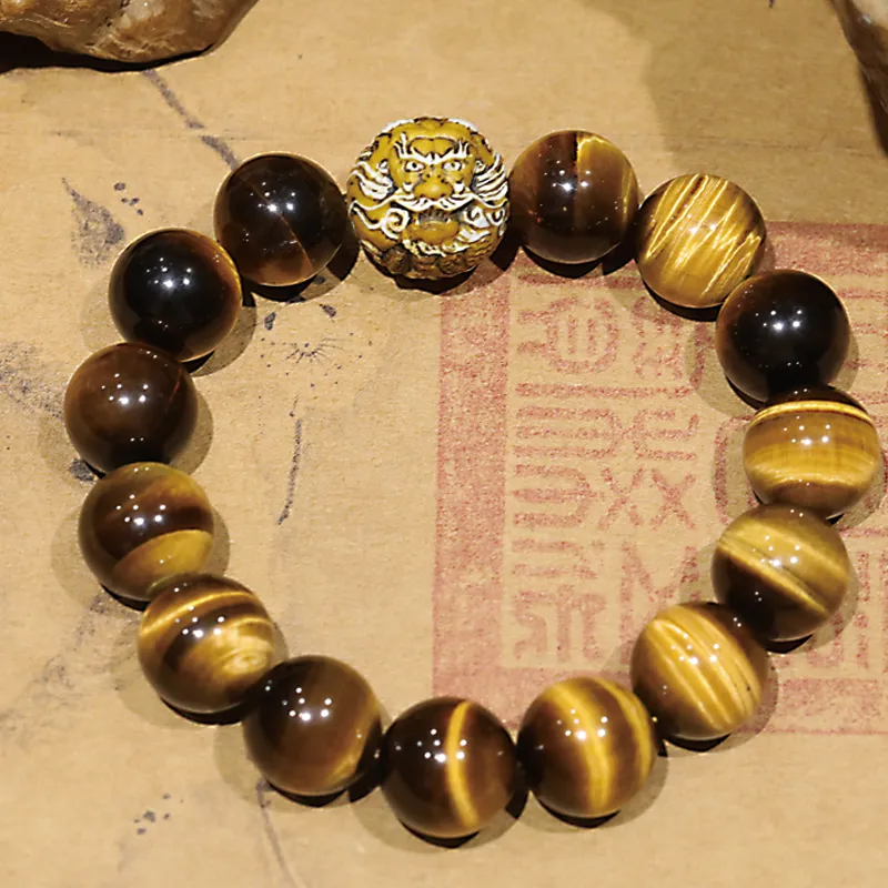 Moonstone Edge Tiger's Eye Stone Bracelets Unisex-2