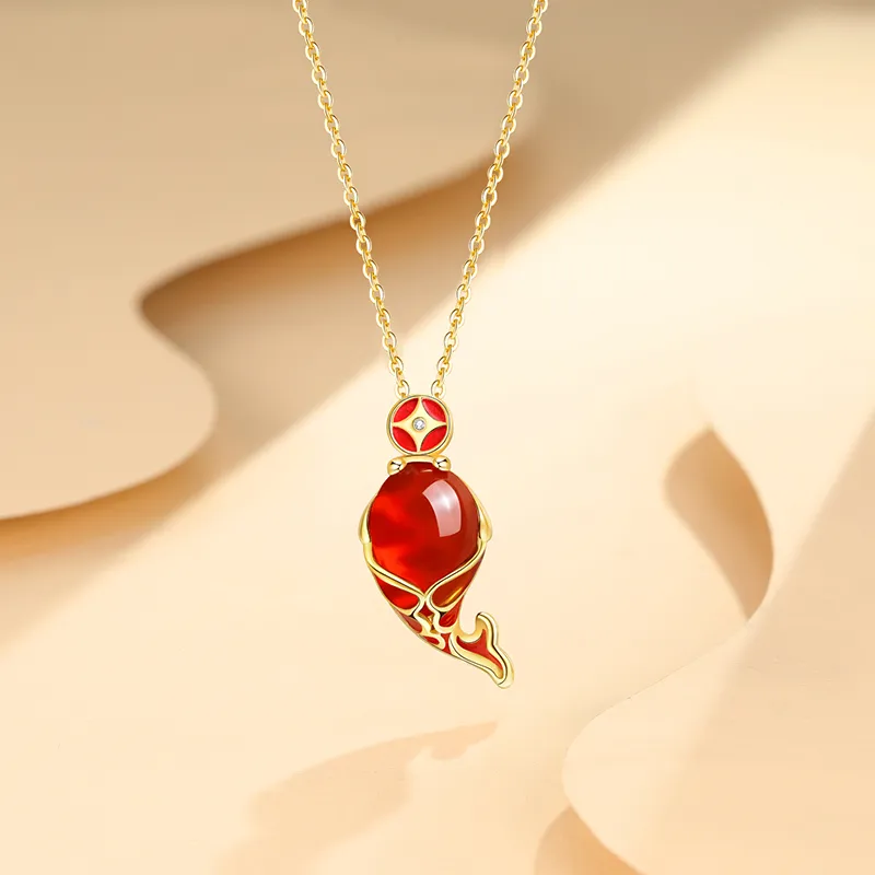 Moonstone Edge Agate Jade Necklaces Women's-1
