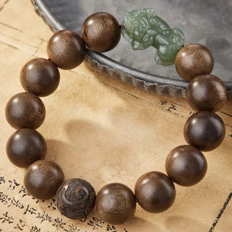 Moonstone Edge Agarwood Bracelets Men's-7
