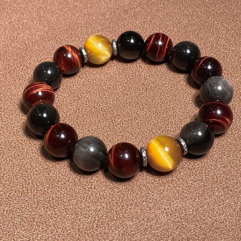 Moonstone Edge Tiger's Eye Stone Bracelets Unisex-2