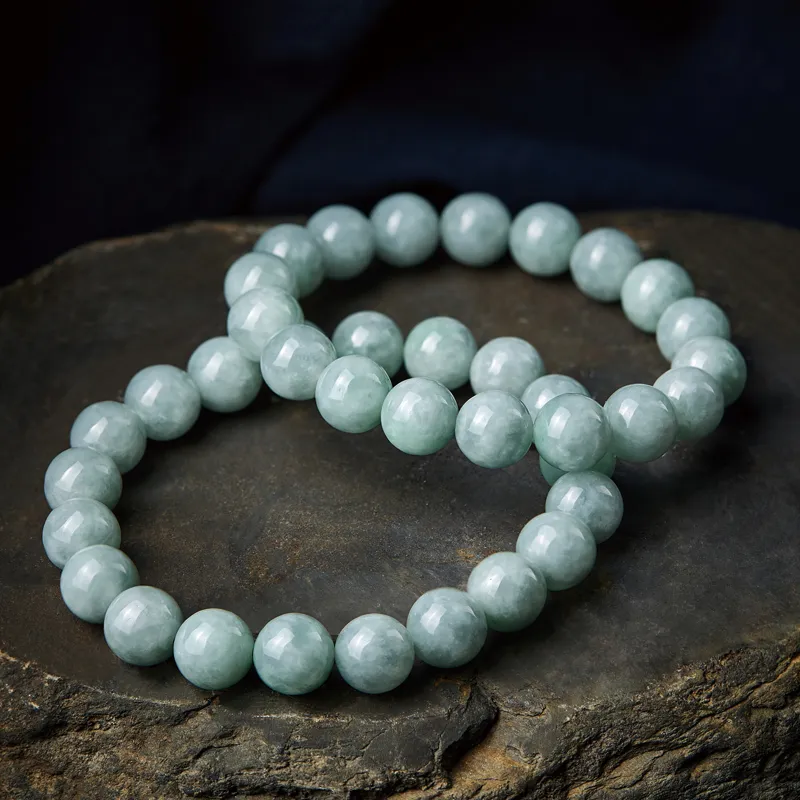 Moonstone Edge Glutinous Jade Jadeite Bracelets Unisex-1