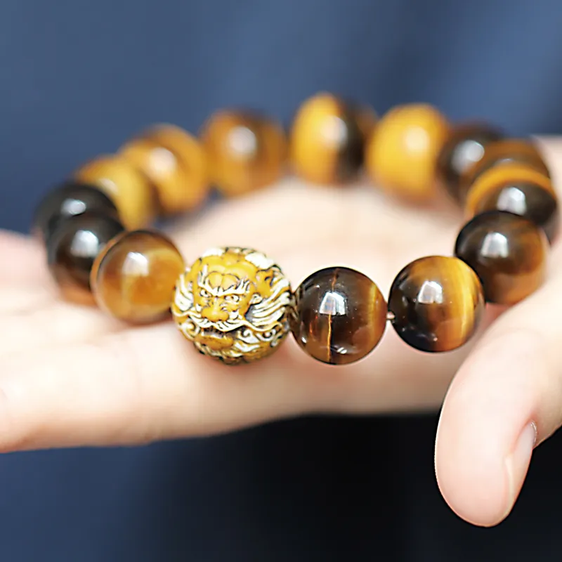 Moonstone Edge Tiger's Eye Stone Bracelets Unisex-4