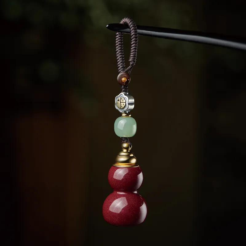 Moonstone Edge Reconstructed Cinnabar Jade Pendants Unisex-5