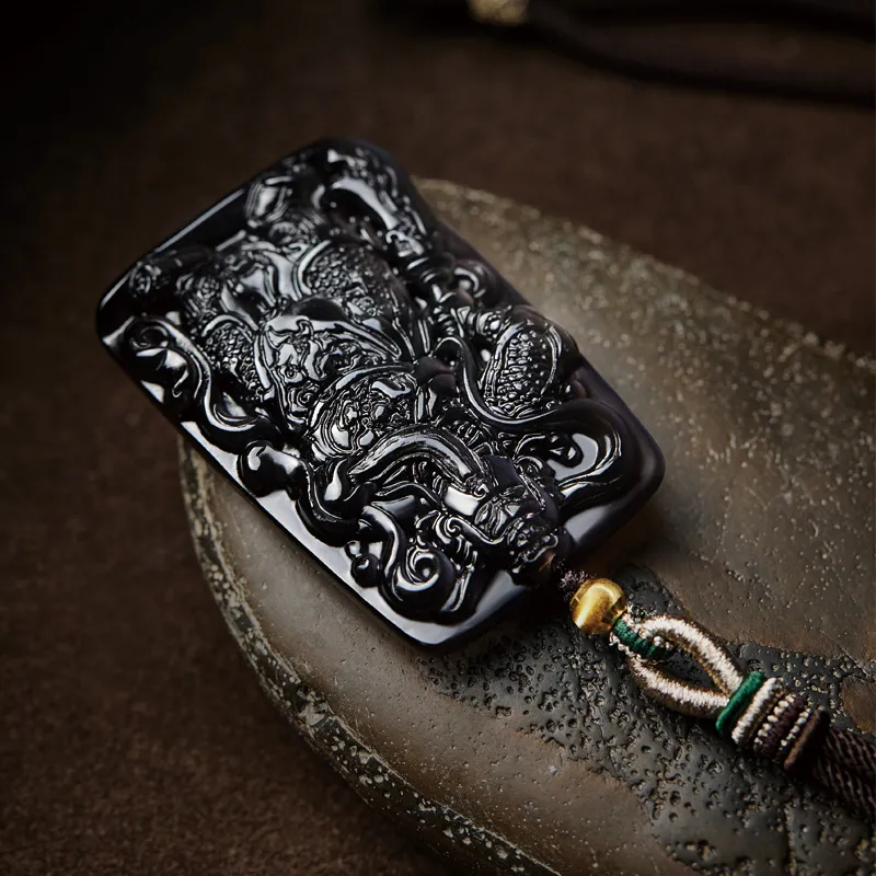 Moonstone Edge Obsidian Jade Pendants Men's-2