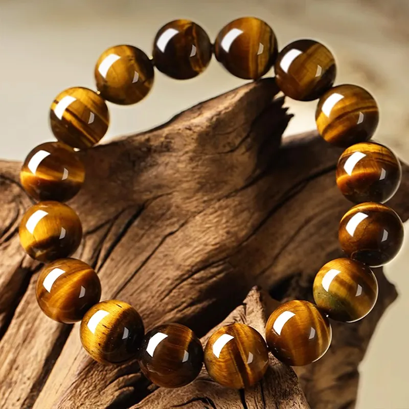 Moonstone Edge Natural Tiger's Eye Stone Bracelets Unisex-2