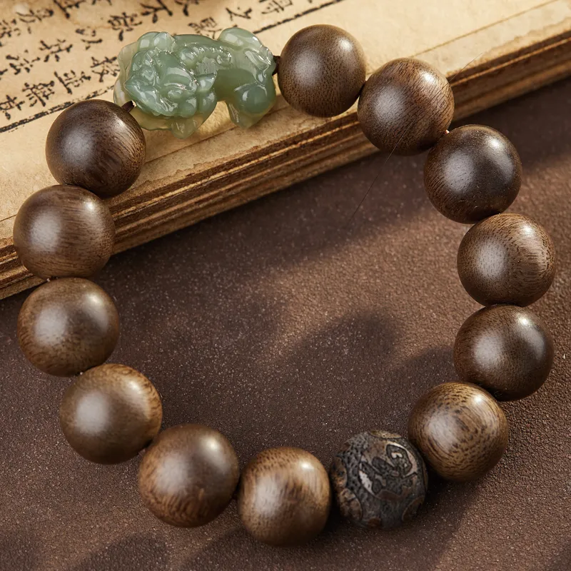 Moonstone Edge Agarwood Bracelets Men's-6