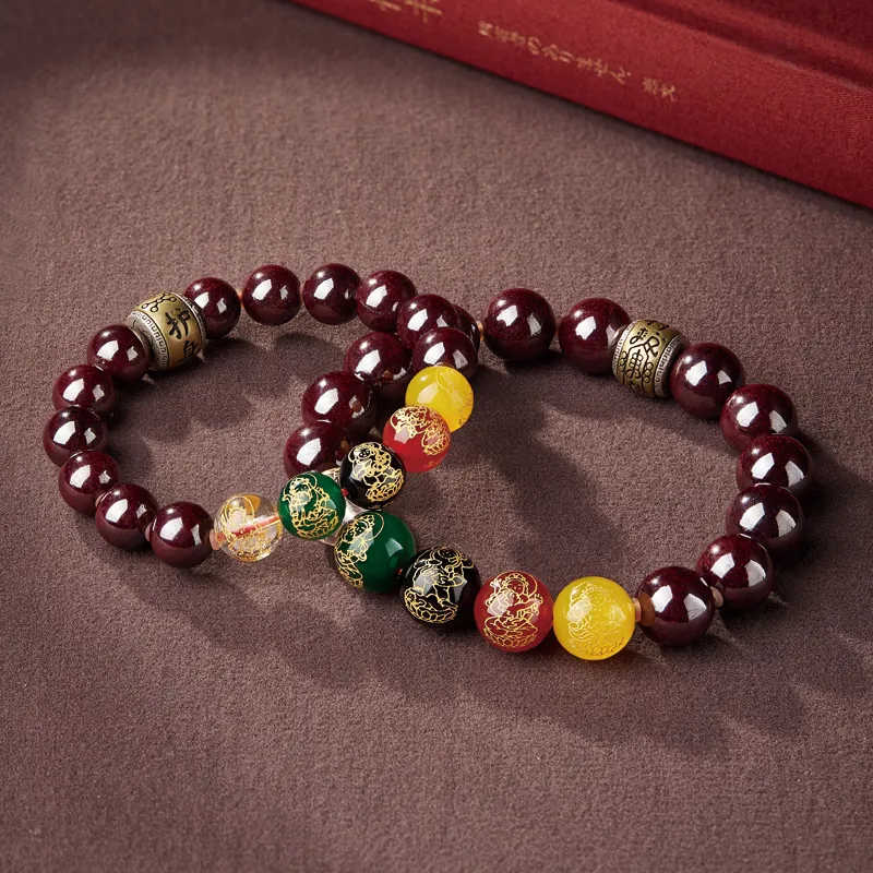 Moonstone Edge Cinnabar Jade Bracelets Unisex-3