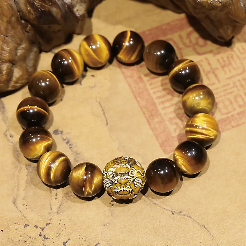 Moonstone Edge Tiger's Eye Stone Bracelets Unisex-3