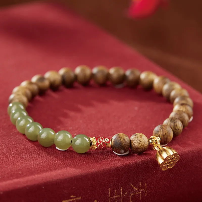 Moonstone Edge Agarwood Bracelets Women's-4