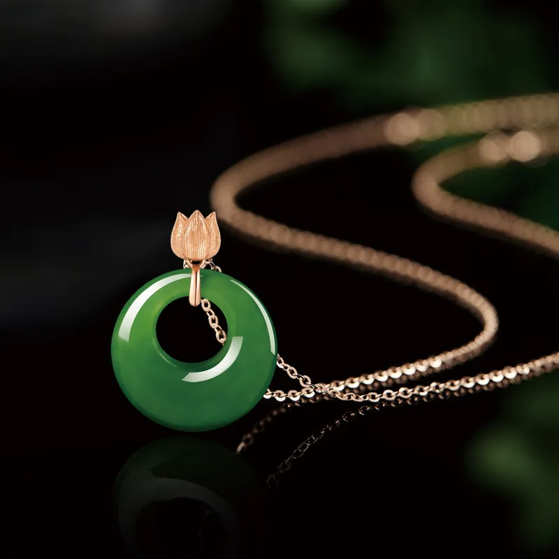 Moonstone Edge Hetian Jade Necklaces Jasper Women's-2