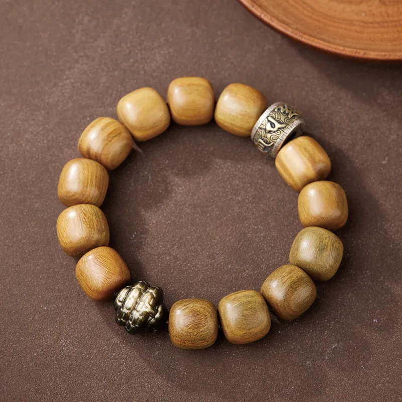 Moonstone Edge Green Sandalwood Bracelets Unisex-6