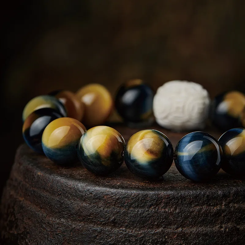 Moonstone Edge Tiger's Eye Stone Jade Bracelets Unisex-4