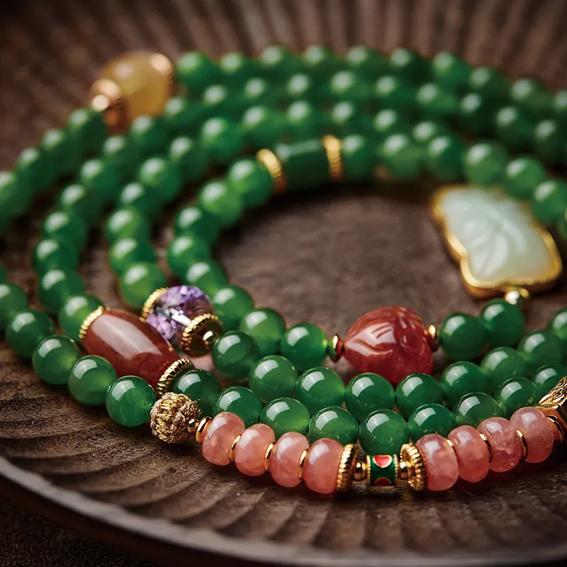 Moonstone Edge Beeswax Hetian Jade Bracelets Women's Jasper-3