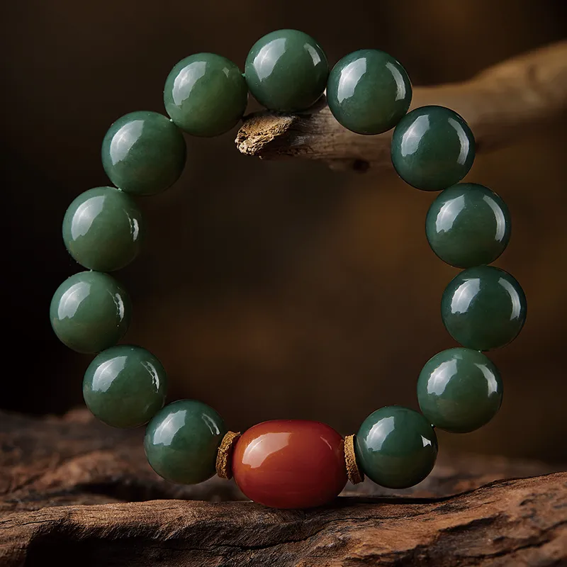 Moonstone Edge Bracelets Green Jade Unisex-1
