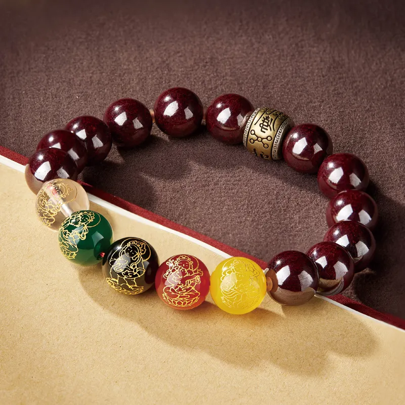 Moonstone Edge Cinnabar Jade Bracelets Unisex-4