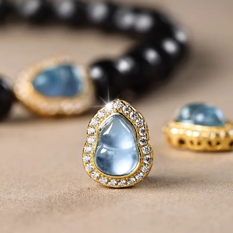 Moonstone Edge Obsidian Jade Bracelets Women's-3