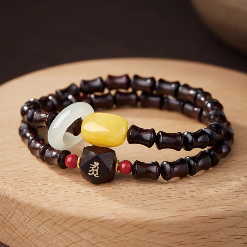 Moonstone Edge Pterocarpus Bracelets Unisex-4