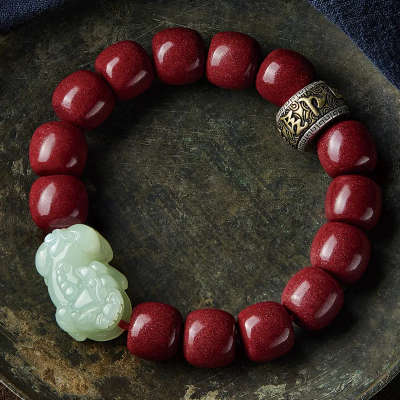 Moonstone Edge Cinnabar Jade Bracelets Men's-1