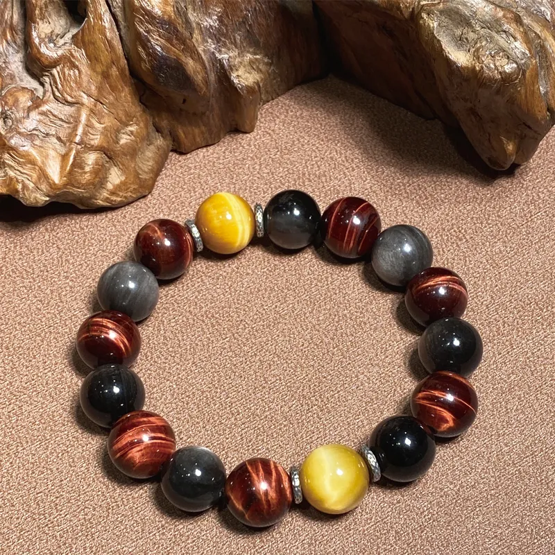 Moonstone Edge Tiger's Eye Stone Bracelets Unisex-1