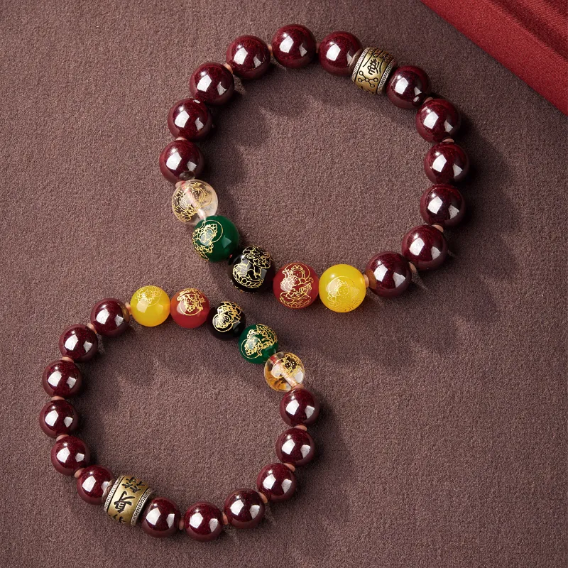 Moonstone Edge Cinnabar Jade Bracelets Unisex-2