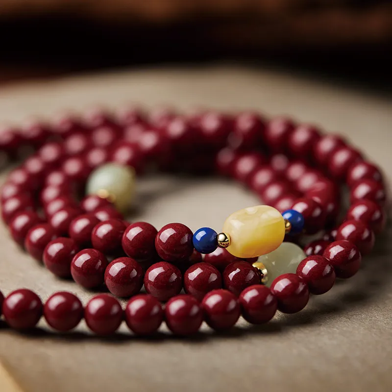Moonstone Edge Reconstructed Cinnabar Bracelets Unisex-5