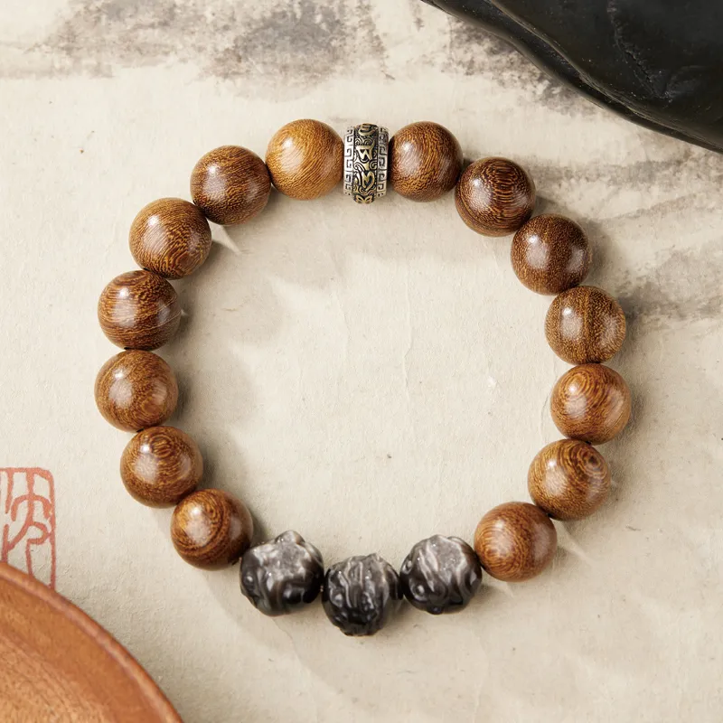 Moonstone Edge Golden Sandalwood Bracelets Unisex-7
