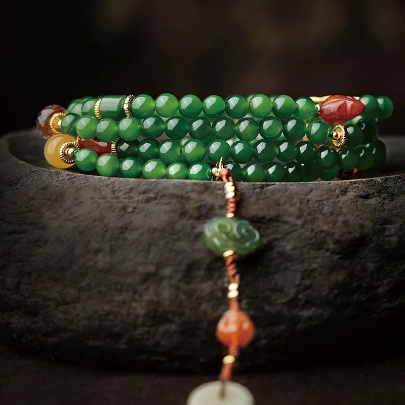 Moonstone Edge Beeswax Hetian Jade Bracelets Women's Jasper-2