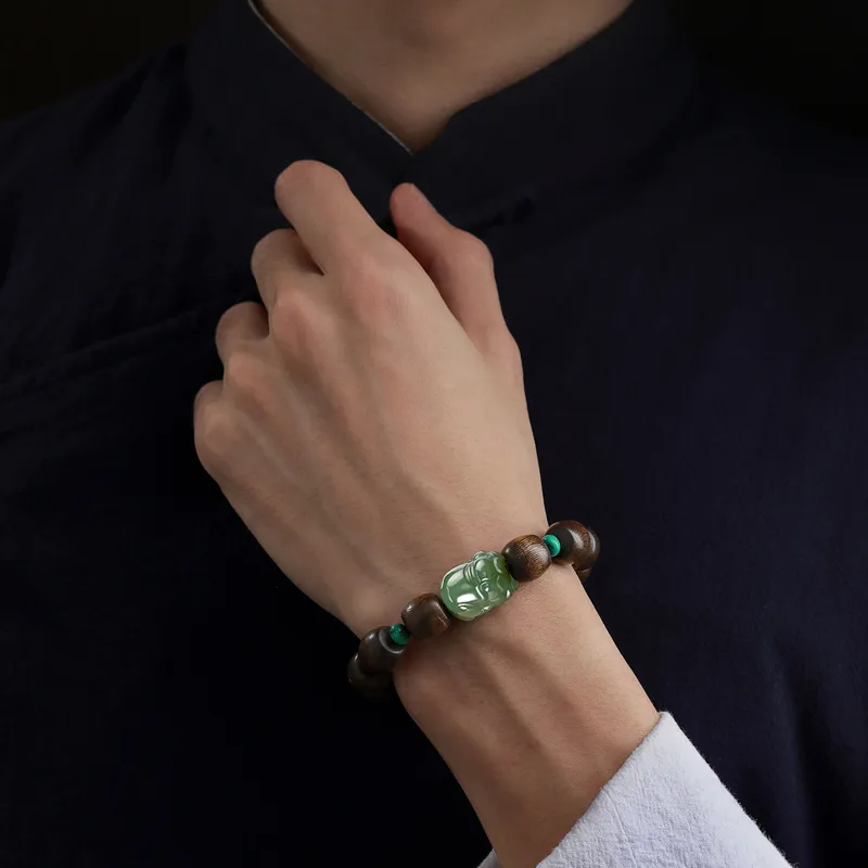 Moonstone Edge Agarwood Bracelets Unisex-8