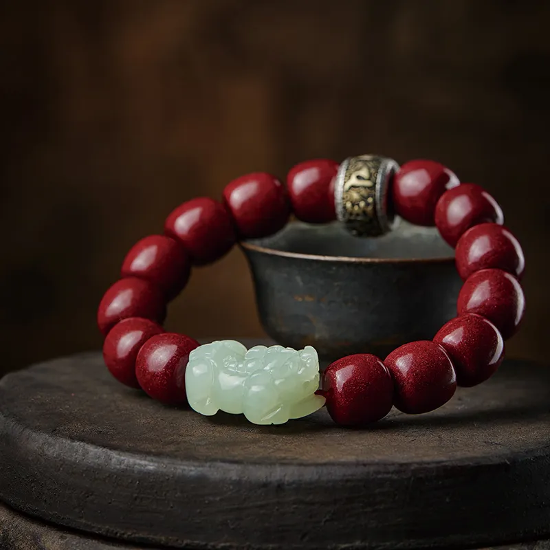 Moonstone Edge Cinnabar Jade Bracelets Men's-4