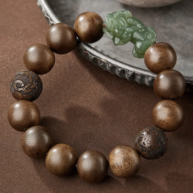 Moonstone Edge Agarwood Bracelets Men's-4