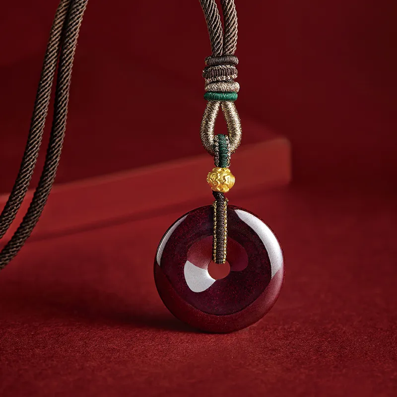 Moonstone Edge Reconstructed Cinnabar Jade Pendants Unisex-2
