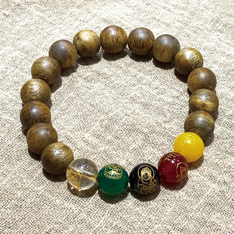 Moonstone Edge Qinan Agarwood Bracelets Unisex-4