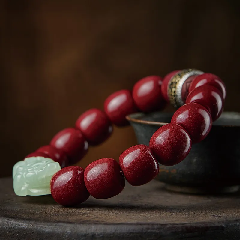 Moonstone Edge Cinnabar Jade Bracelets Men's-2
