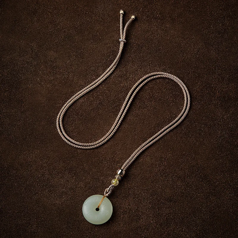 Moonstone Edge Pendants Pale Greenish White Jade Unisex-5