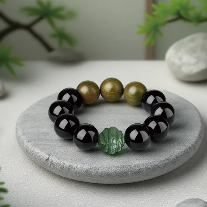 Moonstone Edge Obsidian Bracelets Men's-9