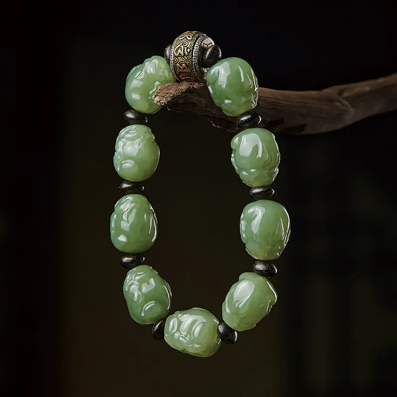 Moonstone Edge Bracelets Green Jade Men's-2