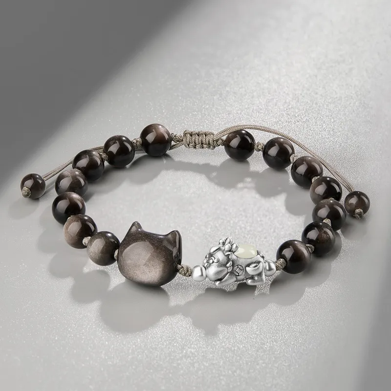Moonstone Edge Glass Cat Eye Bracelets Unisex-4
