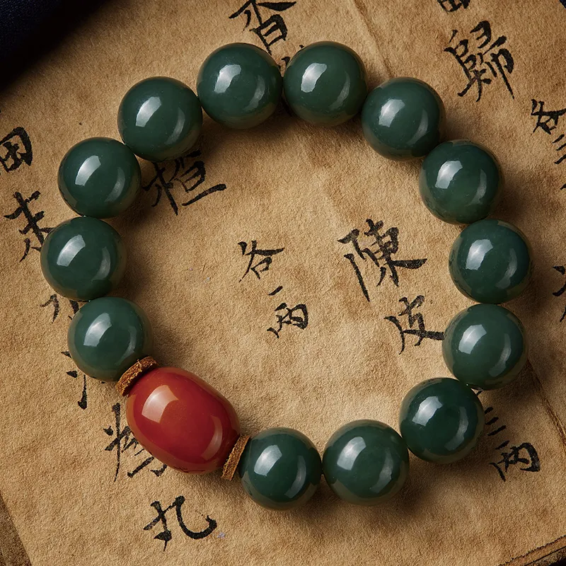 Moonstone Edge Bracelets Green Jade Unisex-3