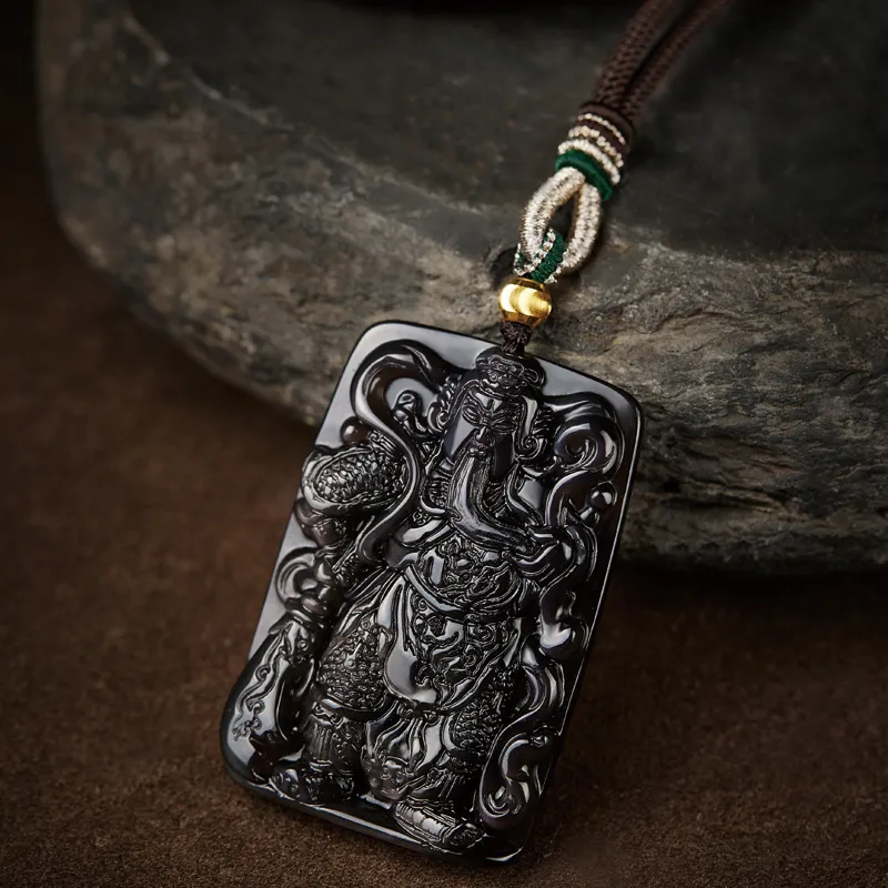 Moonstone Edge Obsidian Jade Pendants Men's-1