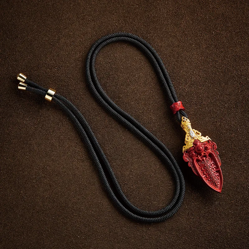 Moonstone Edge Reconstructed Cinnabar Jade Pendants Unisex-3