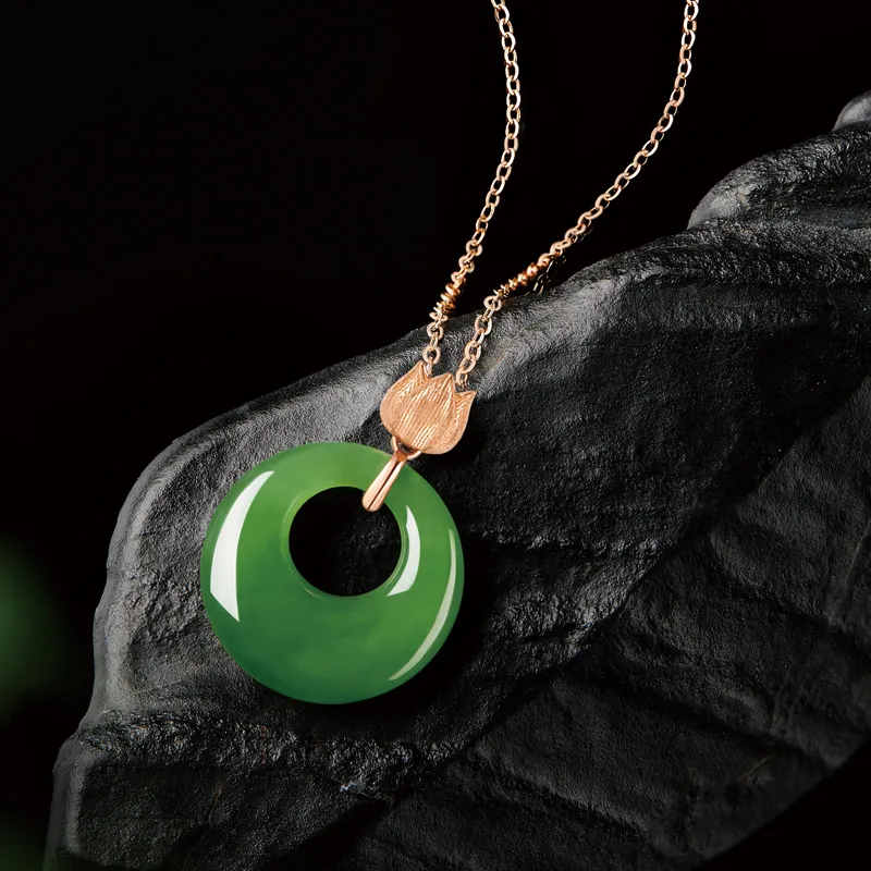 Moonstone Edge Hetian Jade Necklaces Jasper Women's-5