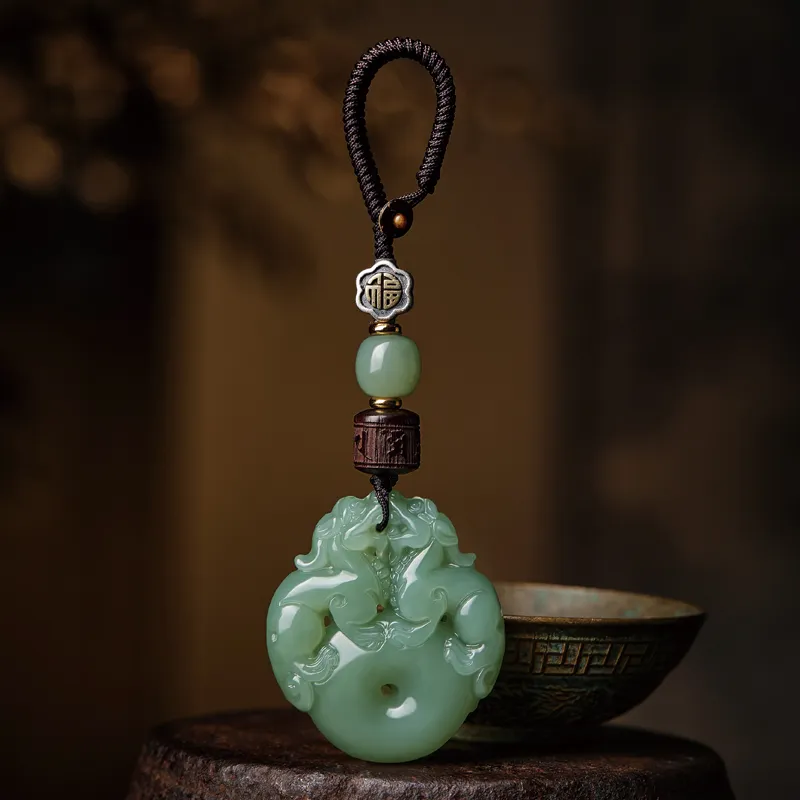Moonstone Edge Hetian Jade Pendants White Jade/Pale Greenish White Jade Unisex-1