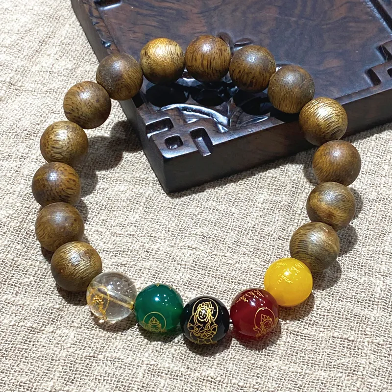 Moonstone Edge Qinan Agarwood Bracelets Unisex-5