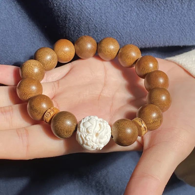 Moonstone Edge Agarwood Bracelets Unisex-4