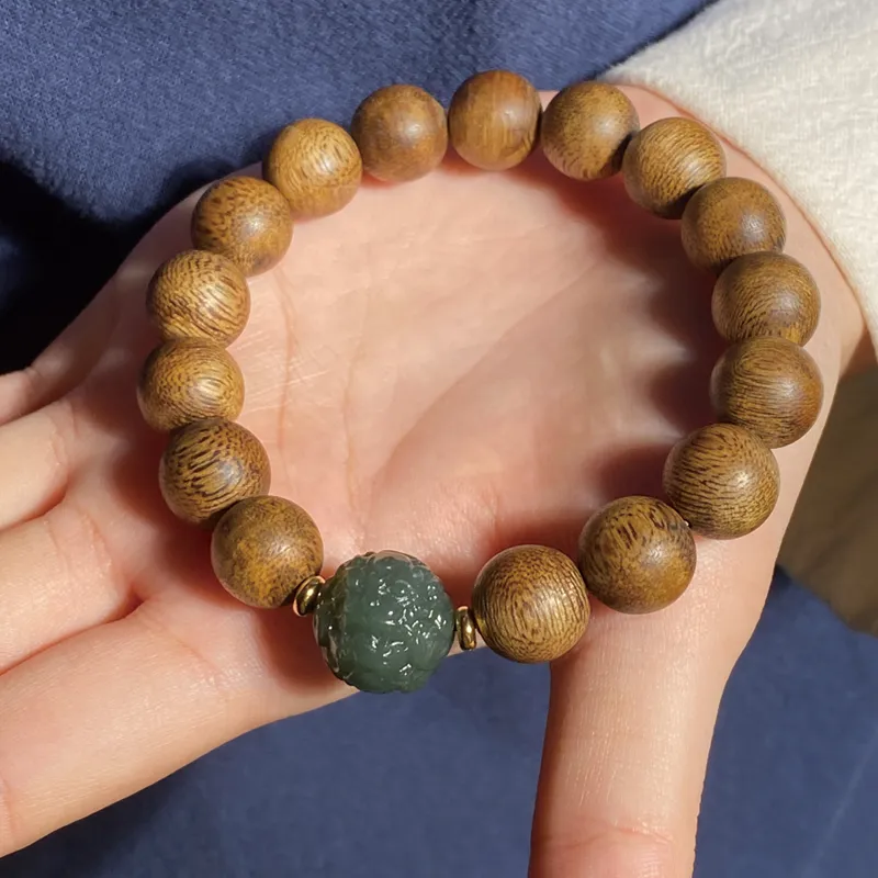 Moonstone Edge Agarwood Bracelets Unisex-5