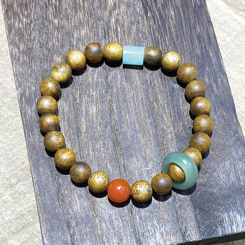 Moonstone Edge Qinan Agarwood Bracelets Unisex-5