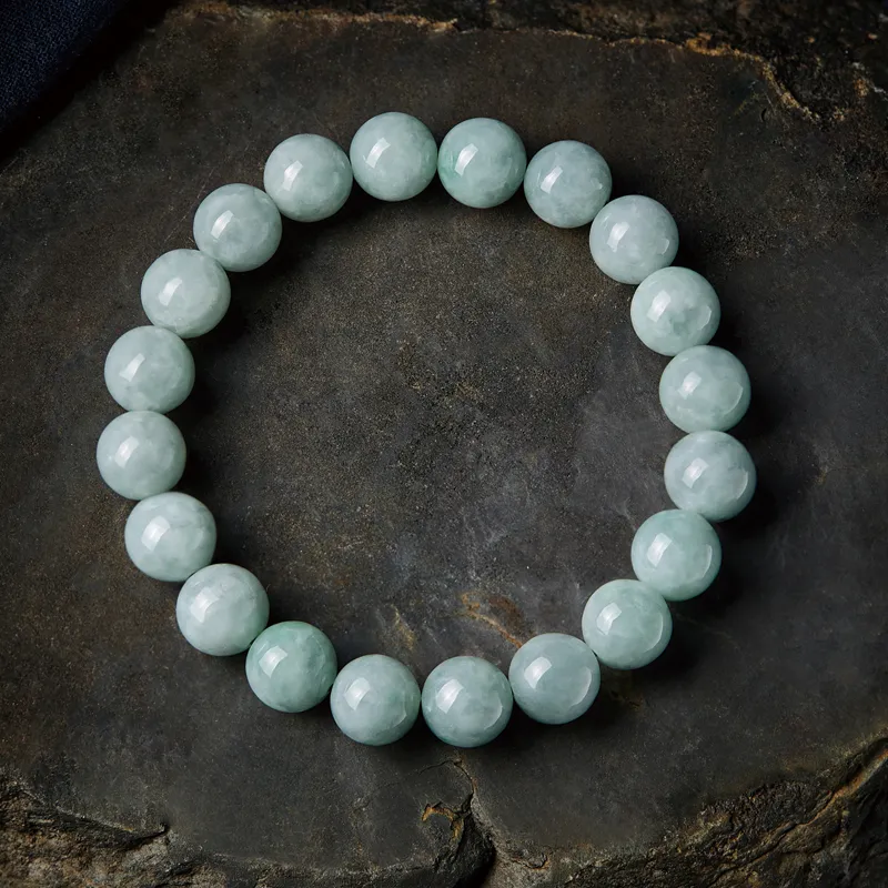 Moonstone Edge Glutinous Jade Jadeite Bracelets Unisex-3